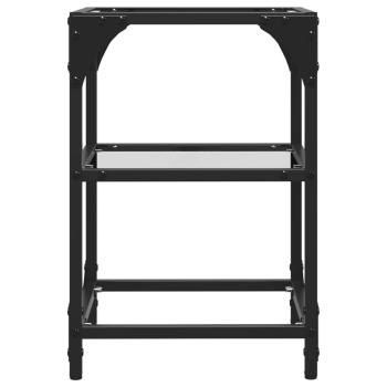 Couchtisch mit Glasplatte Transparent 30x30x45 cm Stahl