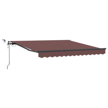 Markise Automatisch mit LEDs Braun 300x250 cm