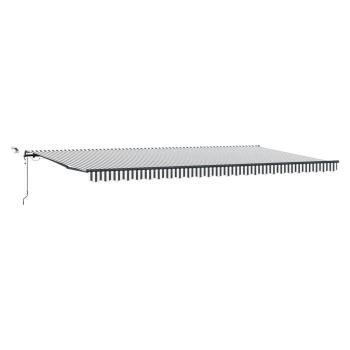 Markise Automatisch mit LEDs Anthrazit & Weiß 600x300 cm