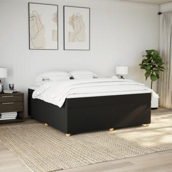 Boxspringbett mit Matratze Schwarz 180x200 cm Stoff