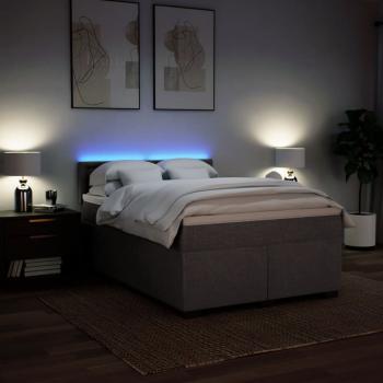 Boxspringbett mit Matratze Taupe 140x190 cm Stoff