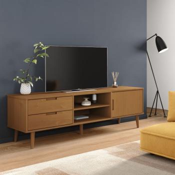 ARDEBO.de - TV-Schrank MOLDE Braun 158x40x49 cm Massivholz Kiefer
