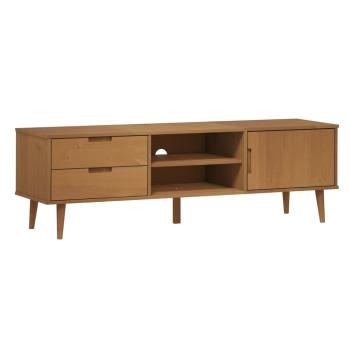 TV-Schrank MOLDE Braun 158x40x49 cm Massivholz Kiefer
