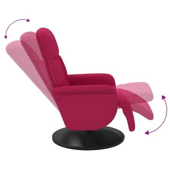 Relaxsessel mit Fußteil Weinrot Samt