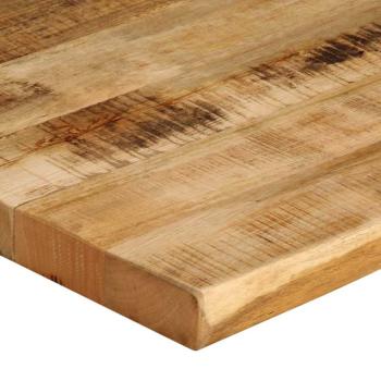 Tischplatte mit Baumkante 100x80x3,8 cm Raues Mango Massivholz