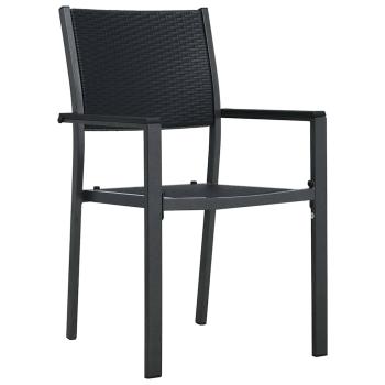 Gartenst?hle 4 Stk. Schwarz Kunststoff Rattan-Optik