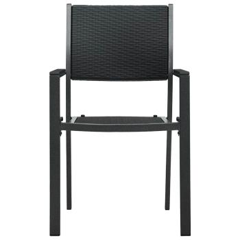 Gartenst?hle 4 Stk. Schwarz Kunststoff Rattan-Optik