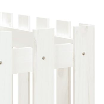 Hochbeet Lattenzaun-Design Weiß 200x50x50 cm Massivholz Kiefer