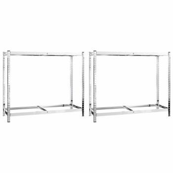 Reifenregale mit 2 B?den 2 Stk. Silbern 110x40x110 cm Stahl