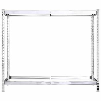 Reifenregale mit 2 B?den 2 Stk. Silbern 110x40x110 cm Stahl