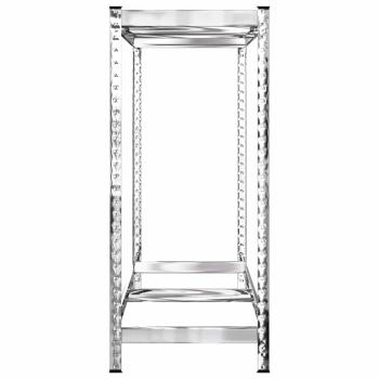 Reifenregale mit 2 B?den 2 Stk. Silbern 110x40x110 cm Stahl