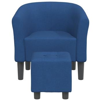 Clubsessel mit Fu?hocker Blau Stoff
