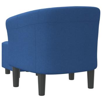 Clubsessel mit Fu?hocker Blau Stoff
