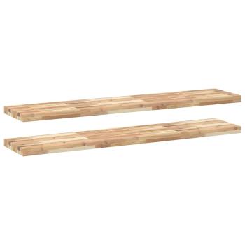 Schweberegale 2 Stk. 160x30x4 cm Massivholz Akazie Unbehandelt