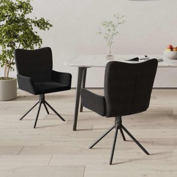 ARDEBO.de - Esszimmerstühle 2 Stk. Drehbar Schwarz Samt