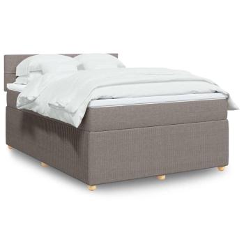 ARDEBO.de - Boxspringbett mit Matratze Taupe 140x200 cm Stoff