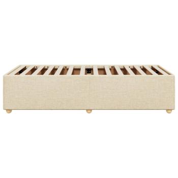 Bettgestell ohne Matratze Creme 90x200 cm Stoff