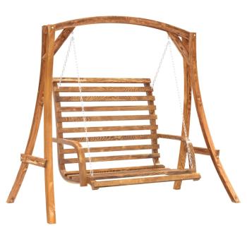 Hollywoodschaukel Massivholz Fichte mit Teak-Finish