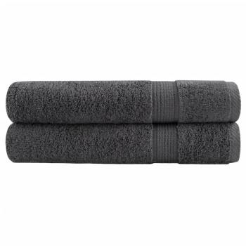 Premium Saunatücher SOLUND 2 Stk. Anthrazit 80x200 cm 600 g/m²