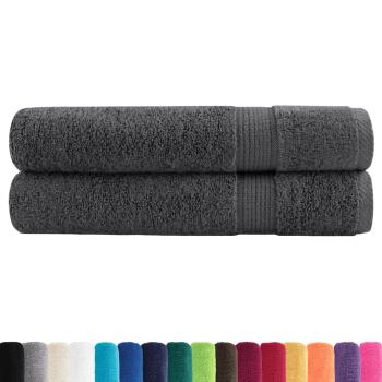 Premium Saunatücher SOLUND 2 Stk. Anthrazit 80x200 cm 600 g/m²