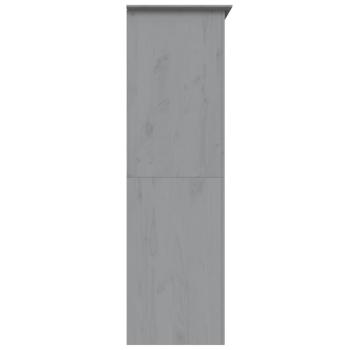 Kleiderschrank BODO Grau 146x53,5x173 cm Massivholz Kiefer