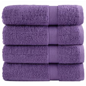 ARDEBO.de - Premium Badetücher SOLUND 4 Stk. Lila 100x150 cm 600 g/m²