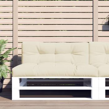 ARDEBO.de - Palettenkissen 2-tlg. Creme Stoff