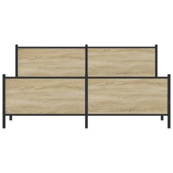 Metallbett ohne Matratze Sonoma-Eiche 193x203 cm