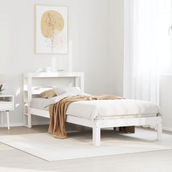 ARDEBO.de - Bettgestell mit Kopfteil ohne Matratze Weiß 75x190 cm