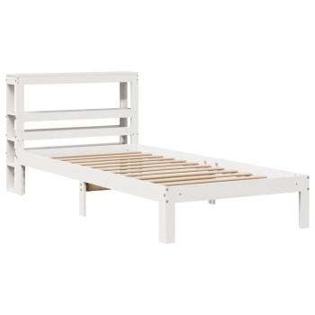 Bettgestell mit Kopfteil ohne Matratze Weiß 75x190 cm