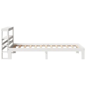 Bettgestell mit Kopfteil ohne Matratze Weiß 75x190 cm