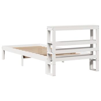 Bettgestell mit Kopfteil ohne Matratze Weiß 75x190 cm