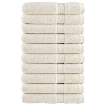 Premium-Handtücher SOLUND 10 Stk. Cremeweiß 100x200 cm 600 g/m²