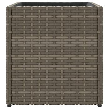 Pflanzkübel Grau 36x30x32 cm Poly Rattan