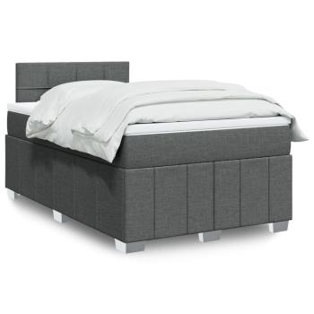ARDEBO.de - Boxspringbett mit Matratze Dunkelgrau 120x200 cm Stoff