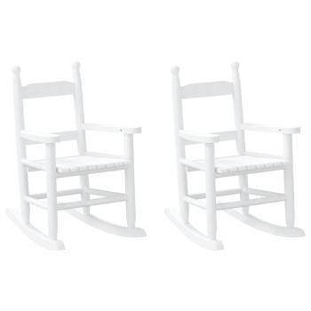 Schaukelstuhl f?r Kinder 2 Stk. Wei? Massivholz Pappel