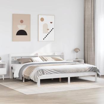 ARDEBO.de - Bettgestell mit Kopfteil ohne Matratze Weiß 200x200 cm
