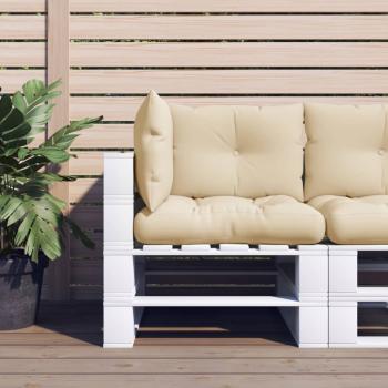 ARDEBO.de - Palettenkissen 3-tlg. Beige Stoff