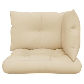 Palettenkissen 3-tlg. Beige Stoff