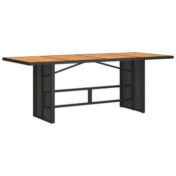 9-tlg. Garten-Essgruppe mit Kissen Schwarz Poly Rattan