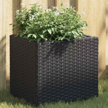 ARDEBO.de - Pflanzkübel 2 Stk. Schwarz 36x30x32 cm Poly Rattan