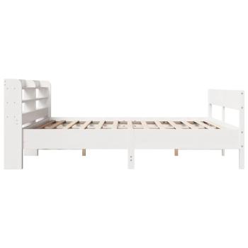 Massivholzbett ohne Matratze Weiß 200x200 cm Kiefernholz