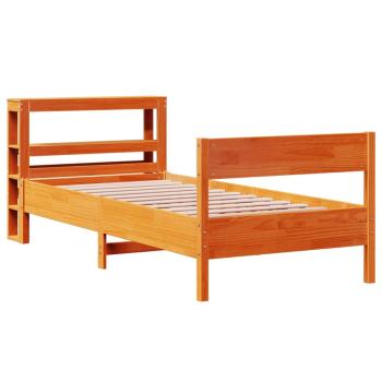 Massivholzbett ohne Matratze Wachsbraun 75x190 cm Kiefernholz