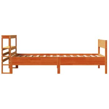 Massivholzbett ohne Matratze Wachsbraun 75x190 cm Kiefernholz
