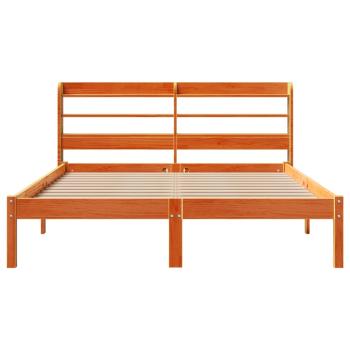 Bettgestell mit Kopfteil ohne Matratze Wachsbraun 135x190 cm