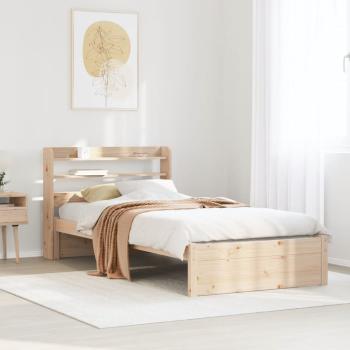 ARDEBO.de - Bettgestell mit Kopfteil ohne Matratze 75x190 cm