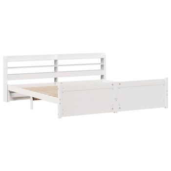 Bettgestell mit Kopfteil ohne Matratze Weiß 180x200 cm