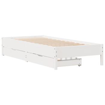 Massivholzbett ohne Matratze Weiß 90x190 cm Kiefernholz