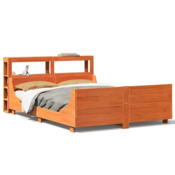 Massivholzbett ohne Matratze Wachsbraun 120x190 cm Kiefernholz