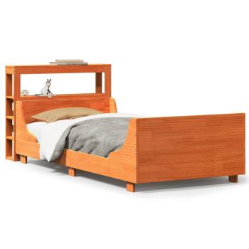 Massivholzbett ohne Matratze Wachsbraun 75x190 cm Kiefernholz